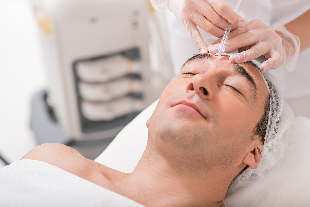 Botox for man to get rid of frown lines